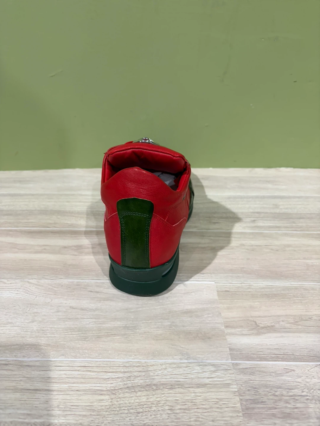Fennix Italy Men's Red and Green alligator Leather Sneakers - photo 4