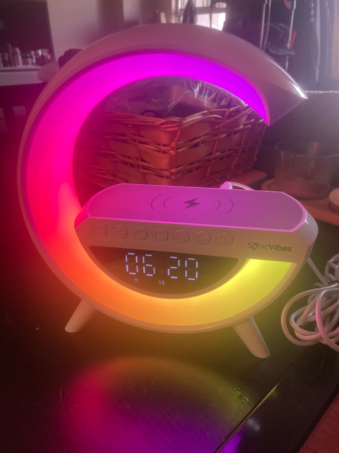 SonicVibes Wireless Charging Lamp with Alarm Clock - photo 3
