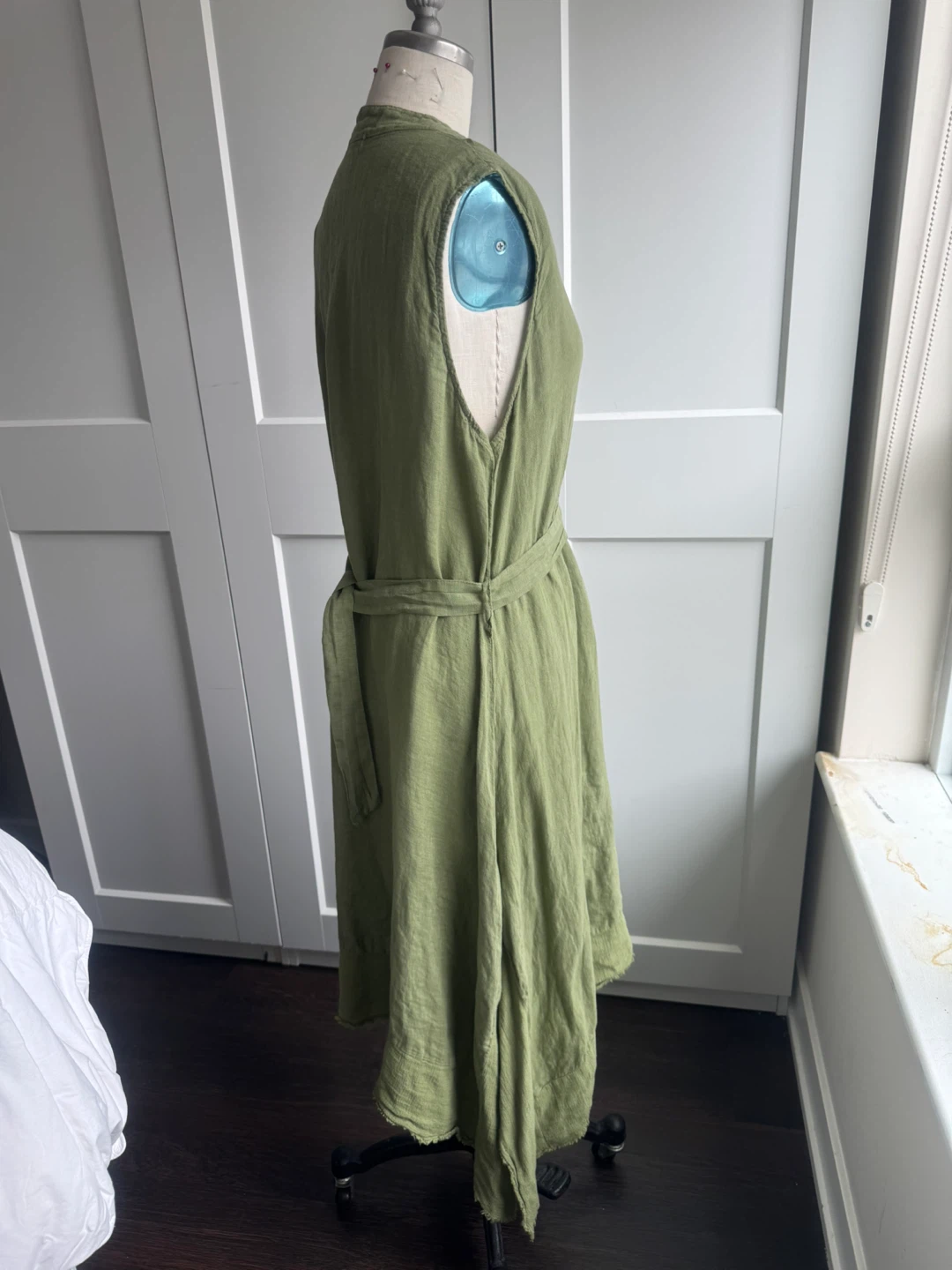 Lovey Green Linen Dress Size L Worn Once would also fit an XL - photo 4