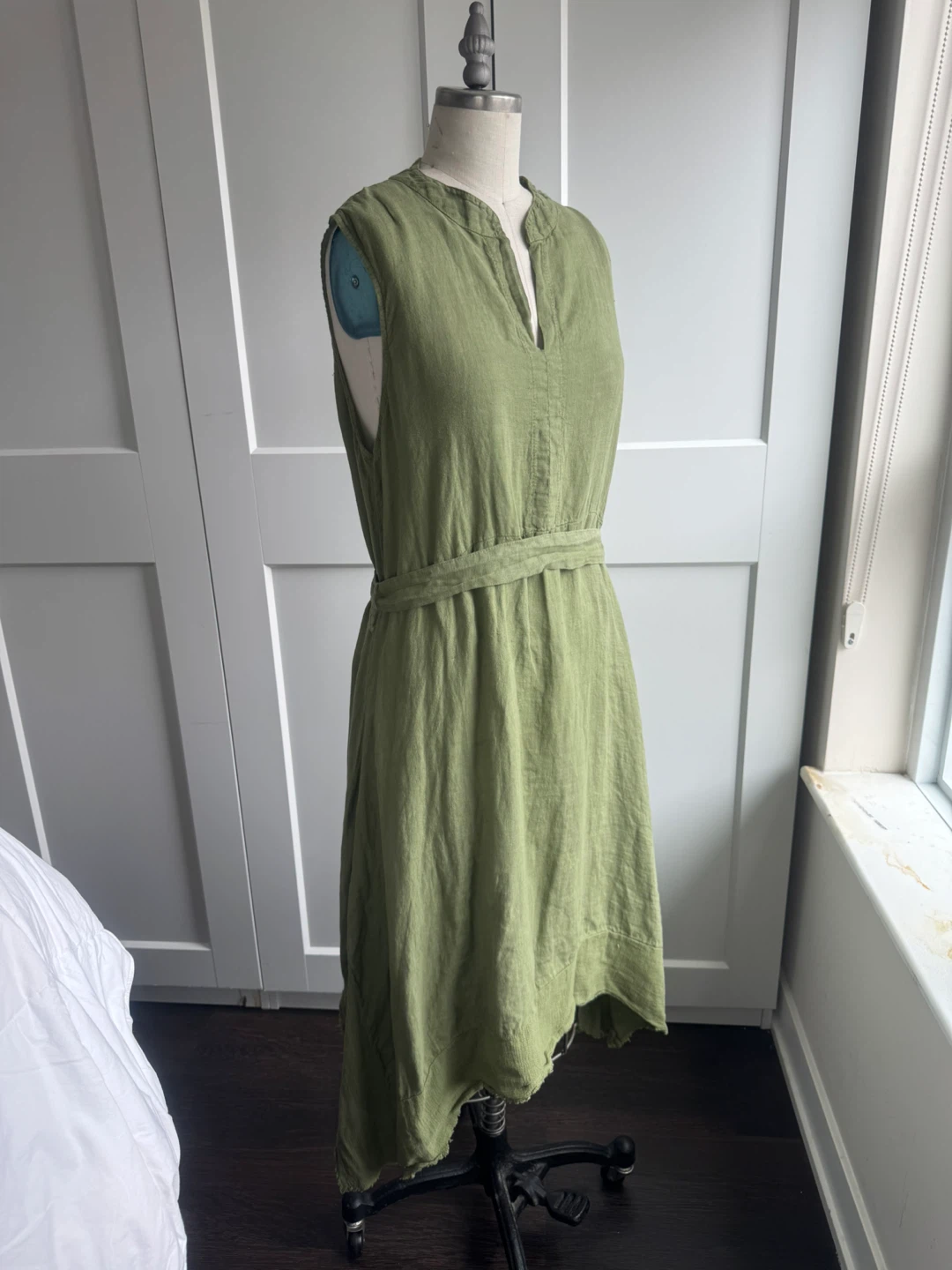 Lovey Green Linen Dress Size L Worn Once would also fit an XL - photo 5