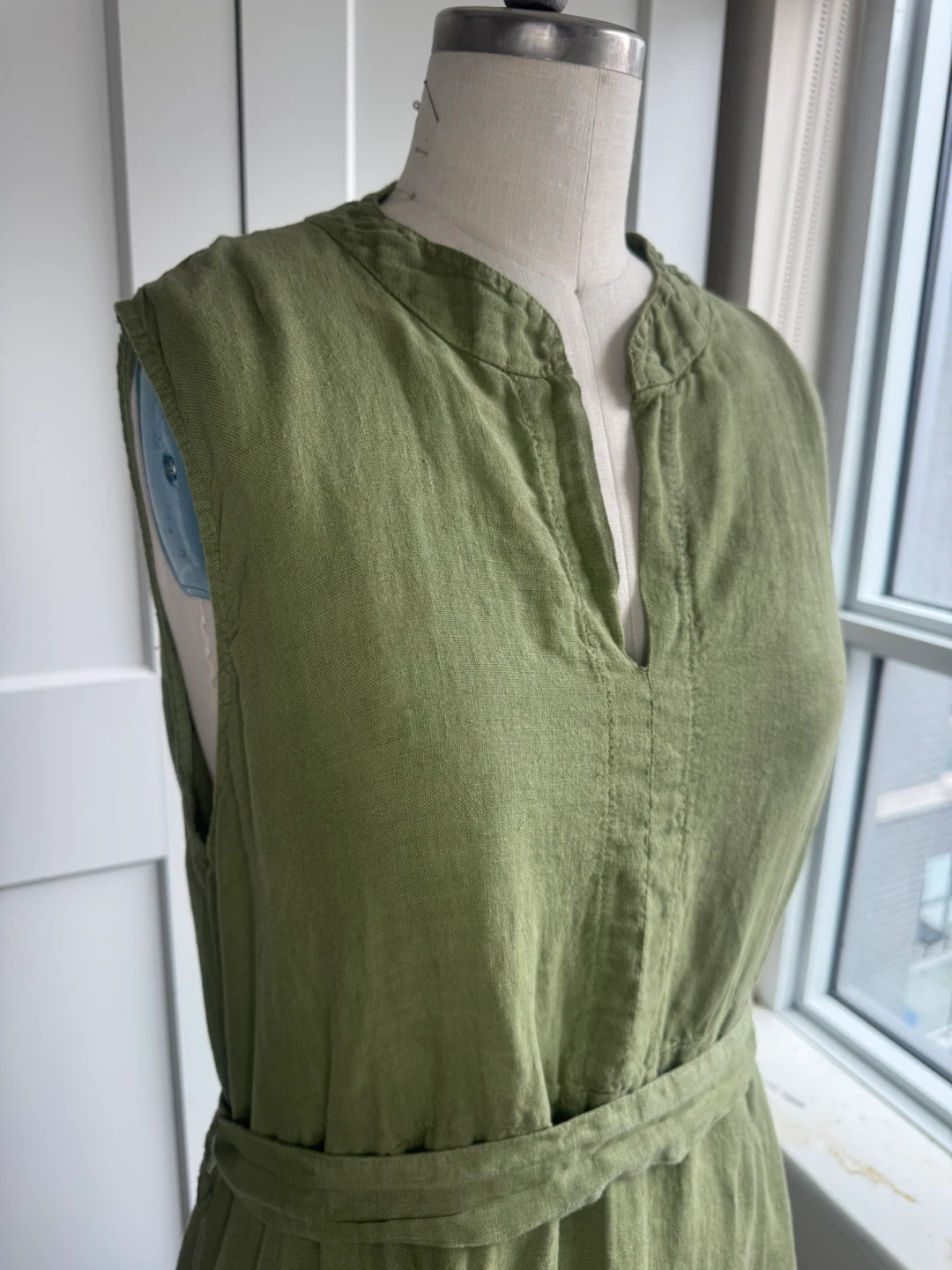 Lovey Green Linen Dress Size L Worn Once would also fit an XL - photo 2