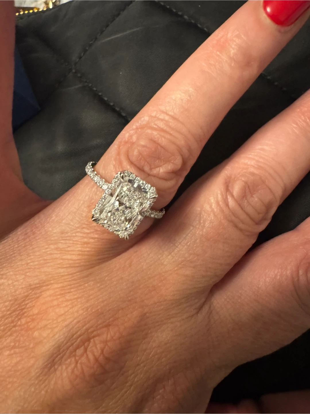 Badgley Mischka 4 1/2 Carat Radiant Cut Diamond Engagement Ring