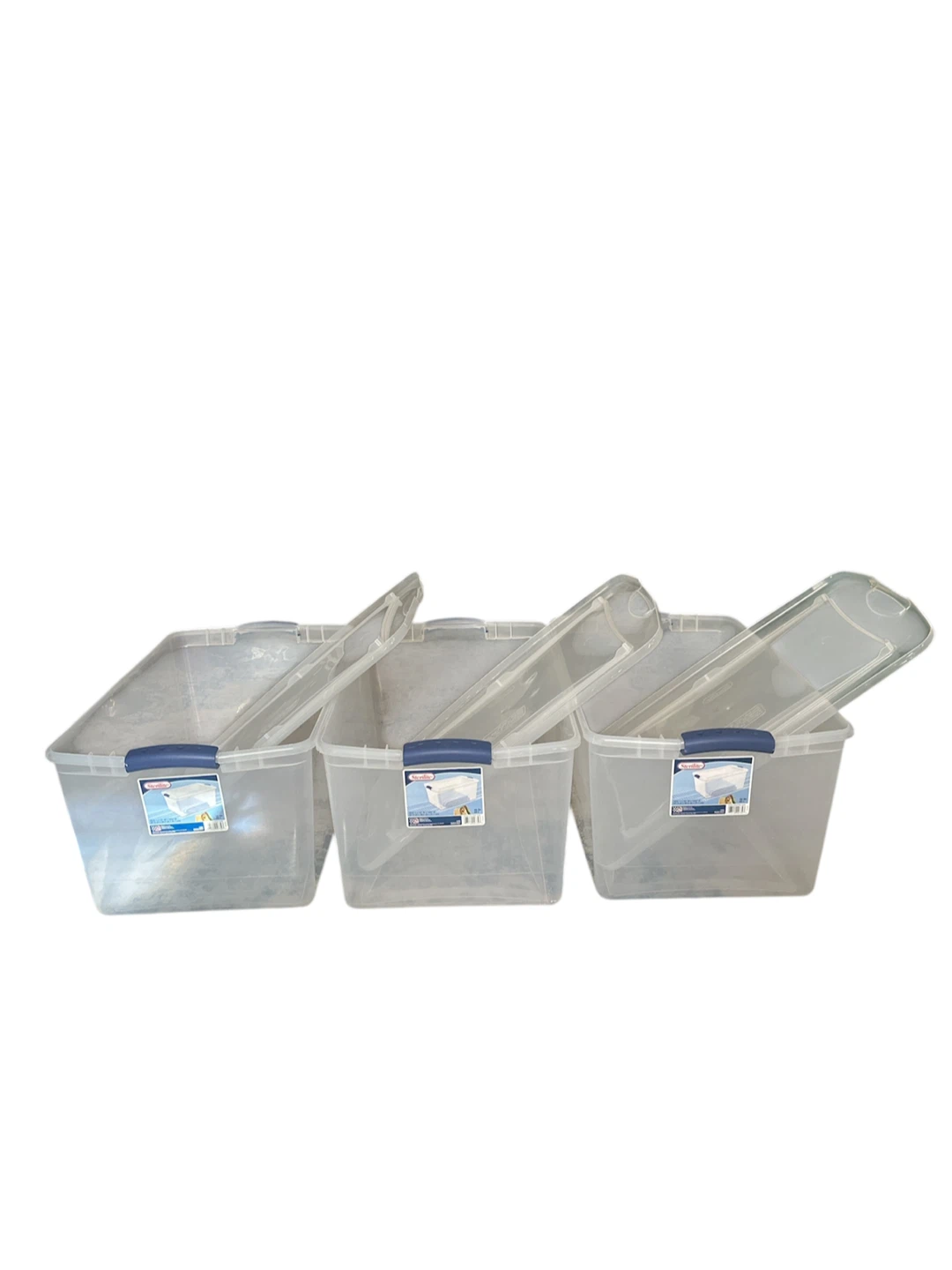 Sterilite 66 Qt Clear Storage Totes with Lids (3-Pack)