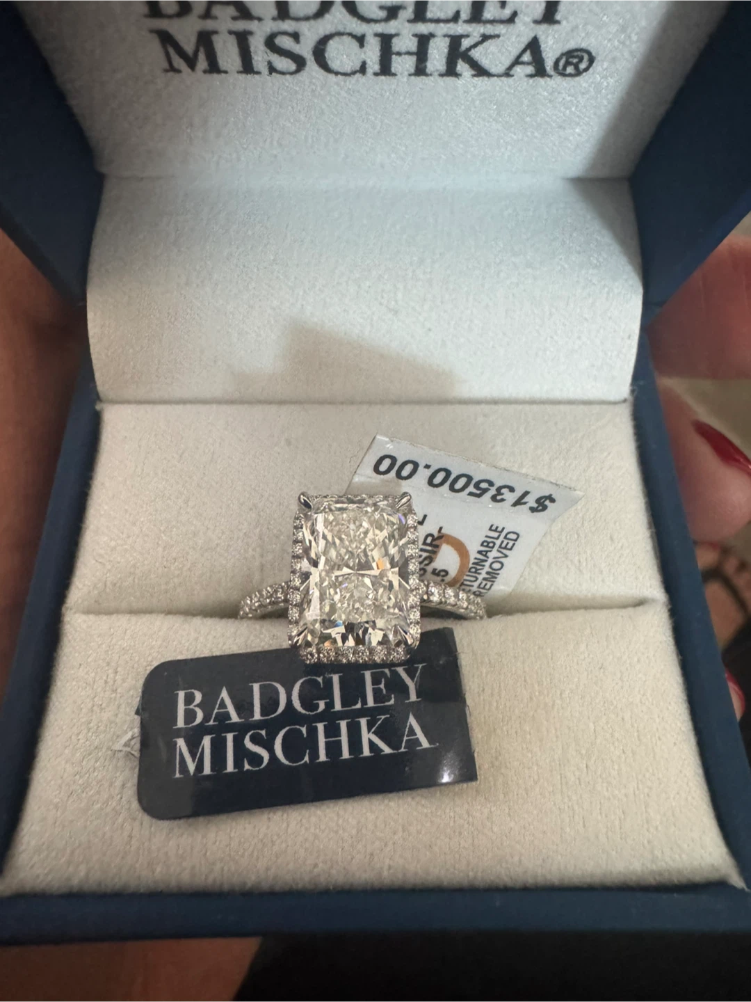 Badgley Mischka 4 1/2 Carat Radiant Cut Diamond Engagement Ring - photo 5