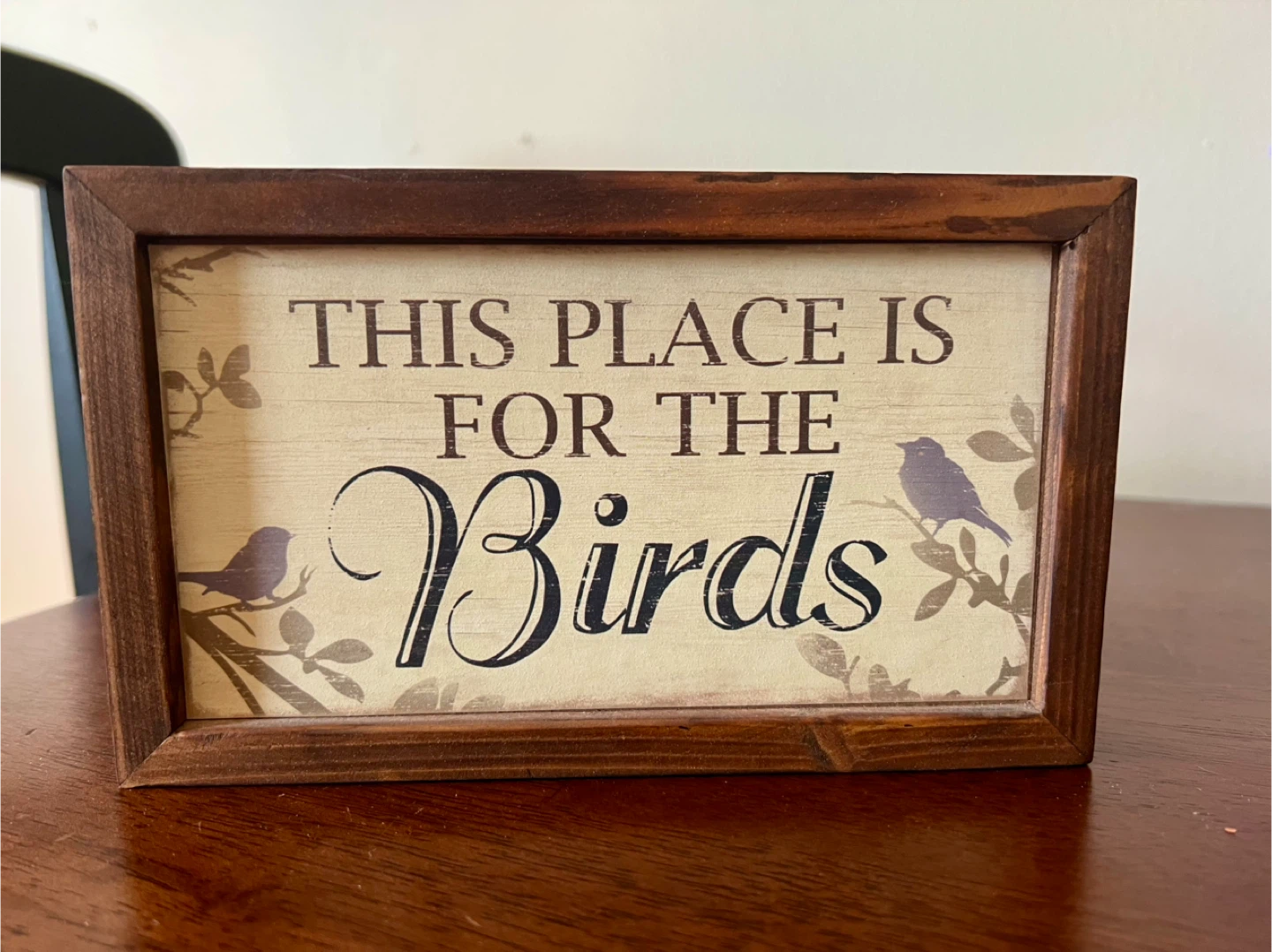 Decorative Sign "This Place is For The Birds"