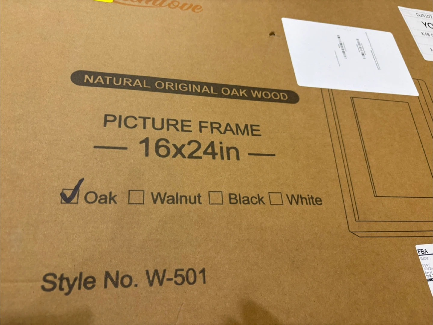 🥕New in box-16x24 Picture Frame Natural Oak Wood, Walnut Finish - photo 2
