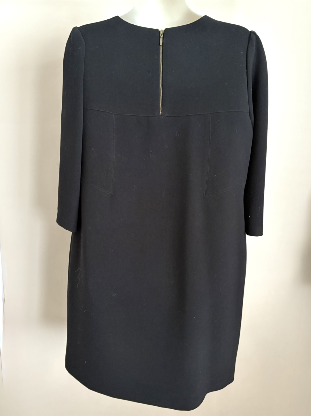 Black A-Line Dress with Puff Sleeves - photo 4