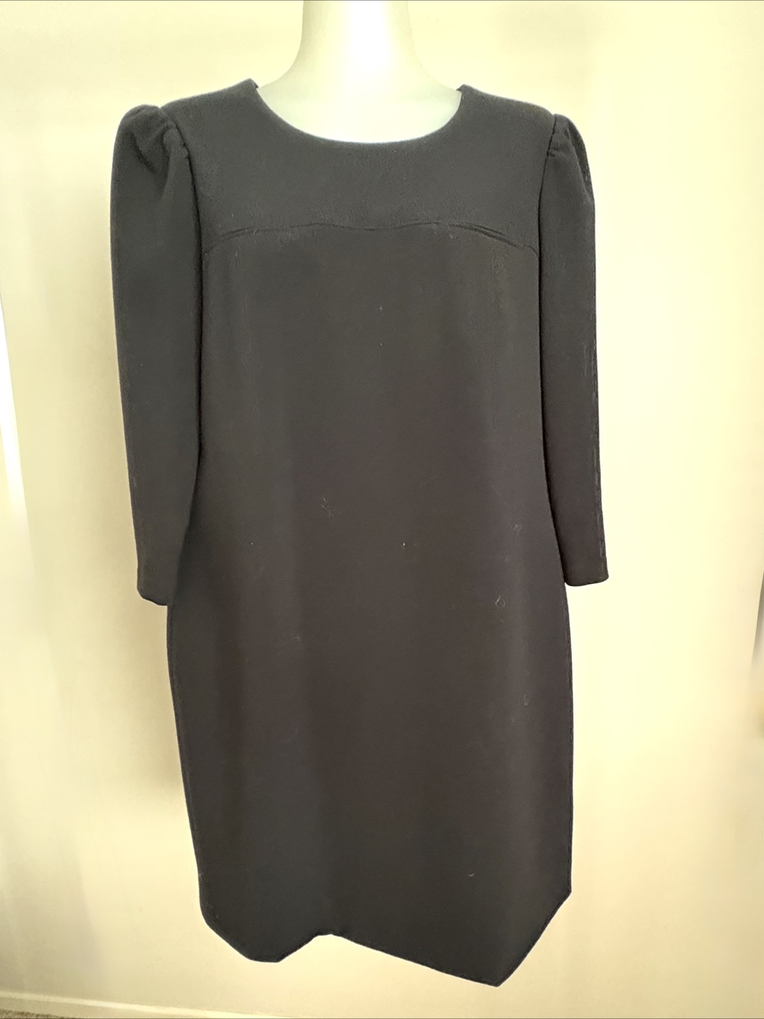 Black A-Line Dress with Puff Sleeves - photo 2