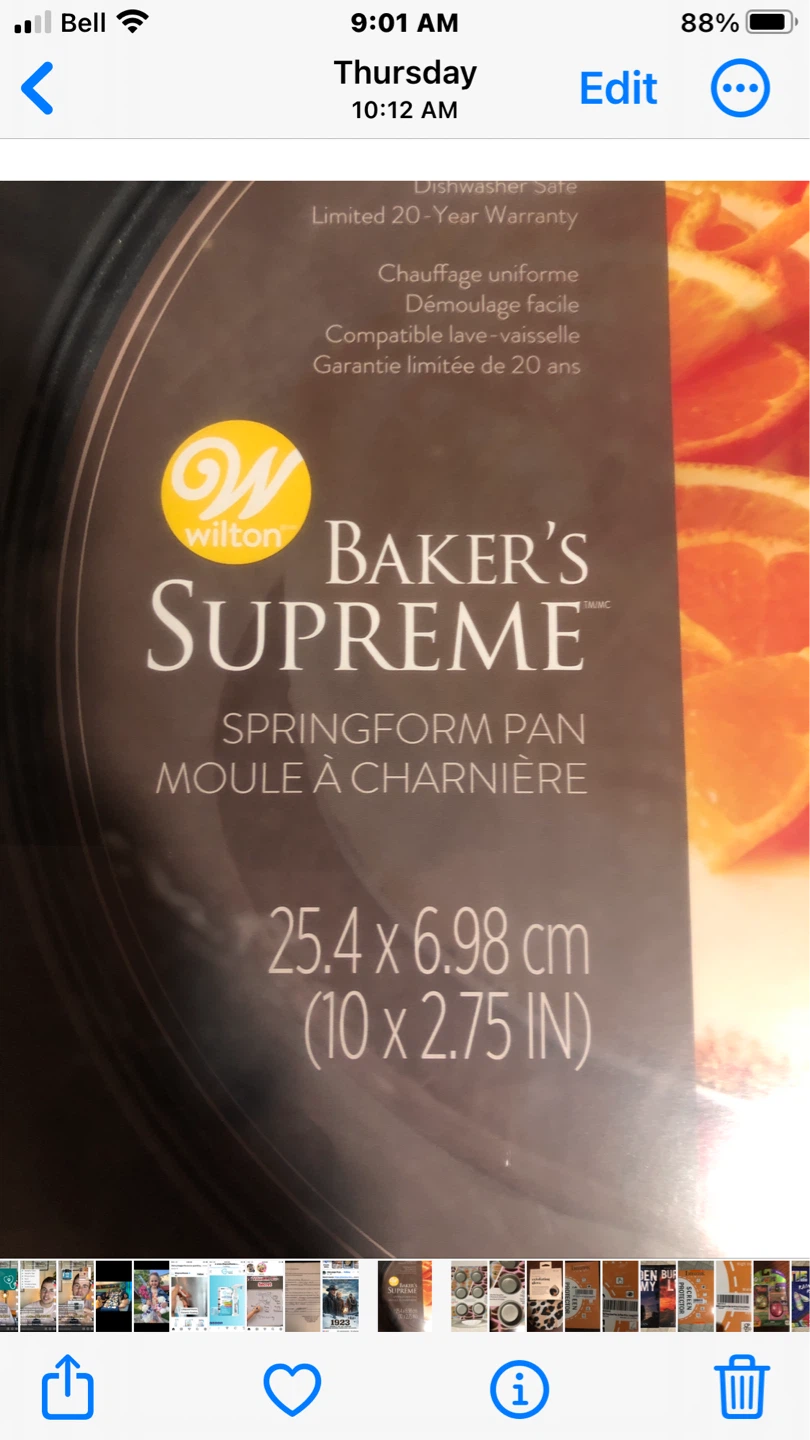 New Wilton Baker's Supreme Springform Pan 10 x 2.75 IN - photo 3