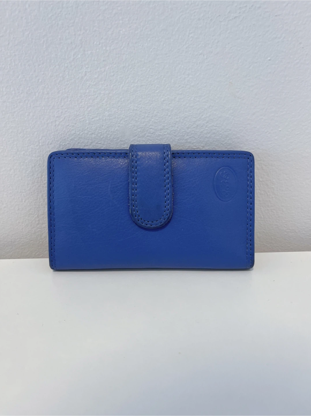 J&S Blue Genuine Leather Bifold Wallet