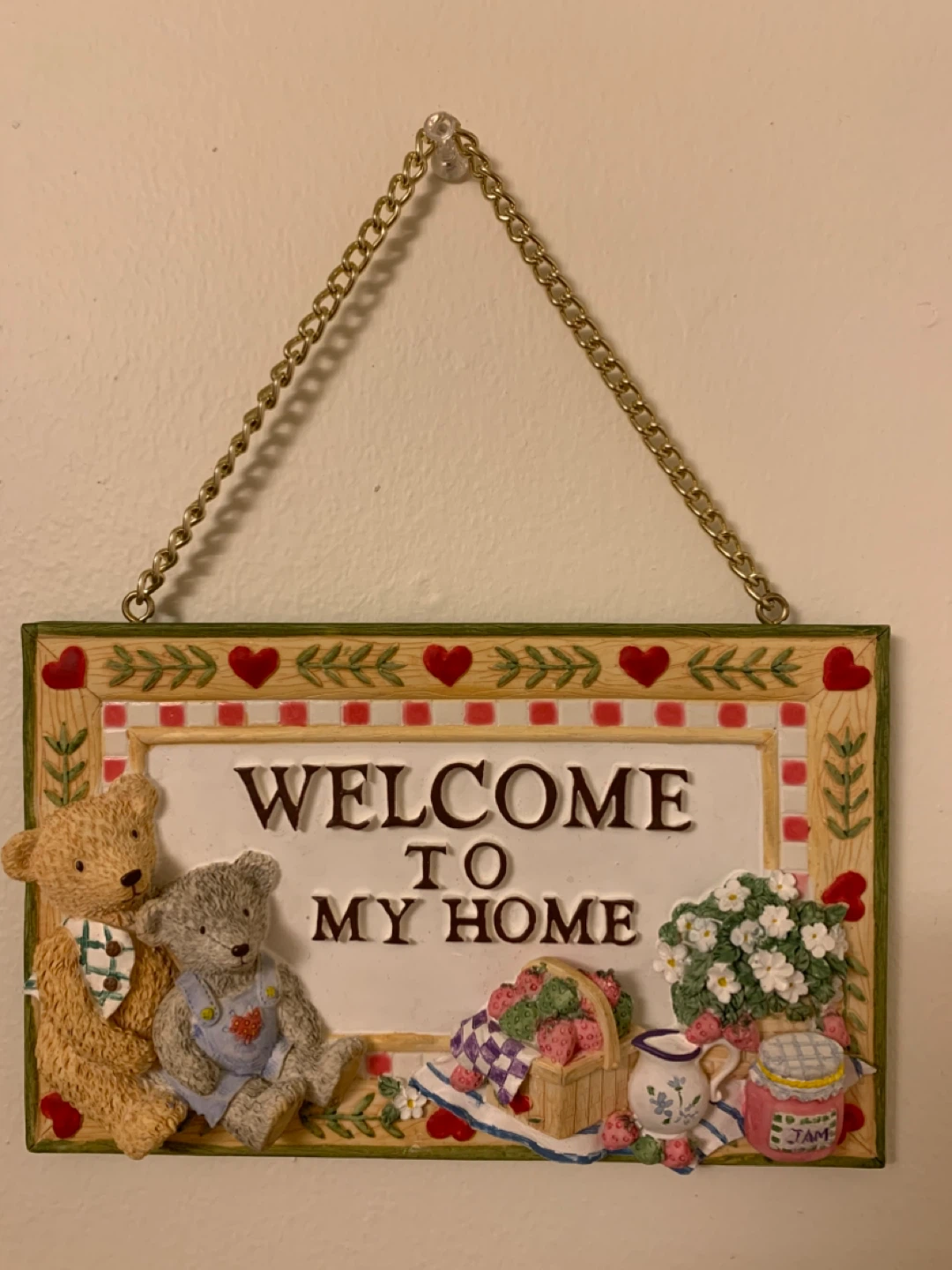Welcome To My Home Decorative Wall Sign with Teddy Bears