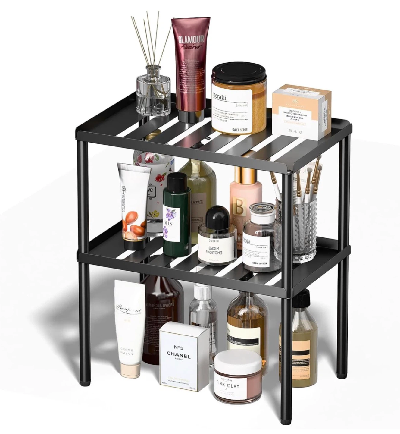 2-Tier Stackable Storage Shelf Organizer