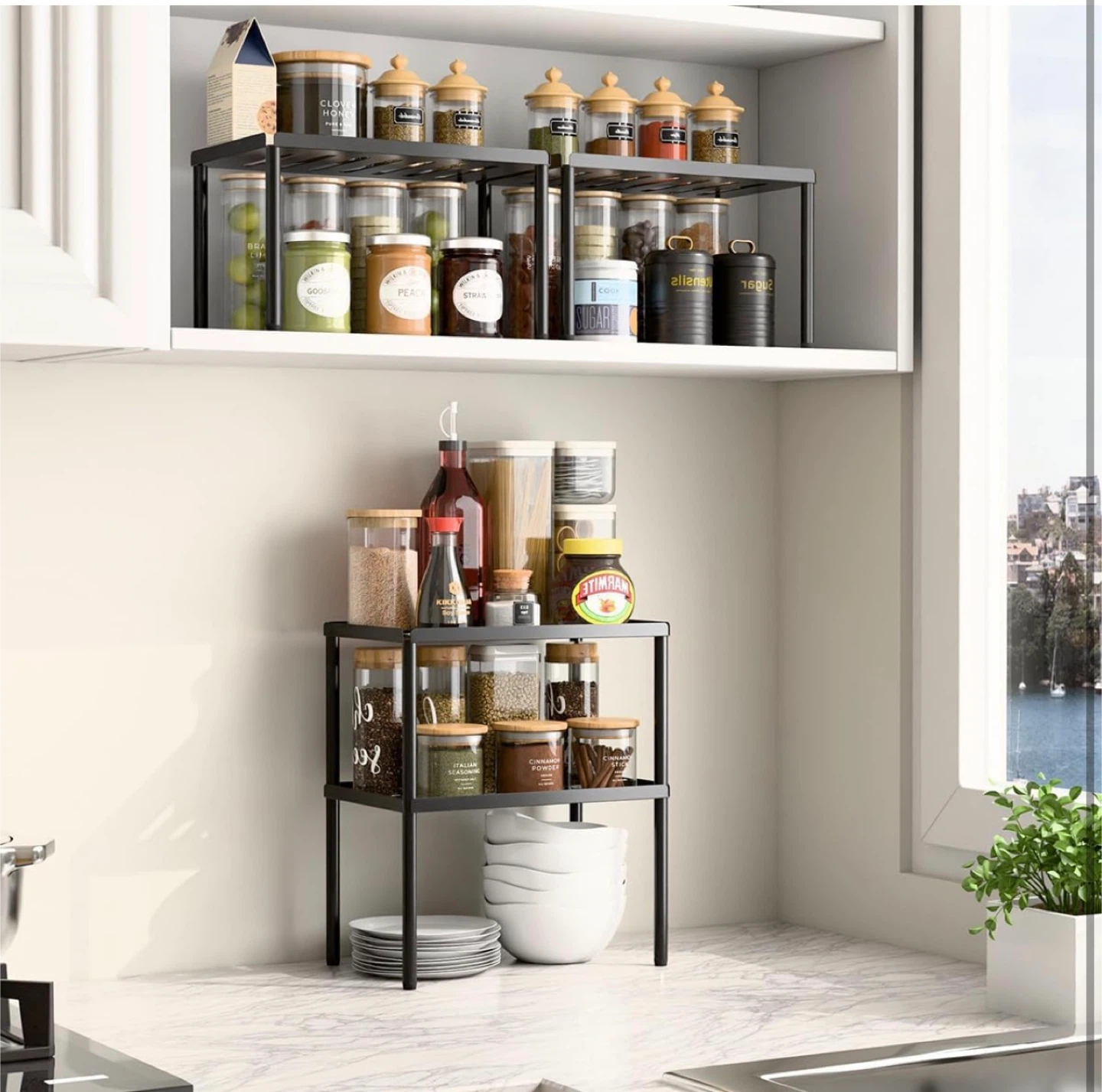 2-Tier Stackable Storage Shelf Organizer - photo 2
