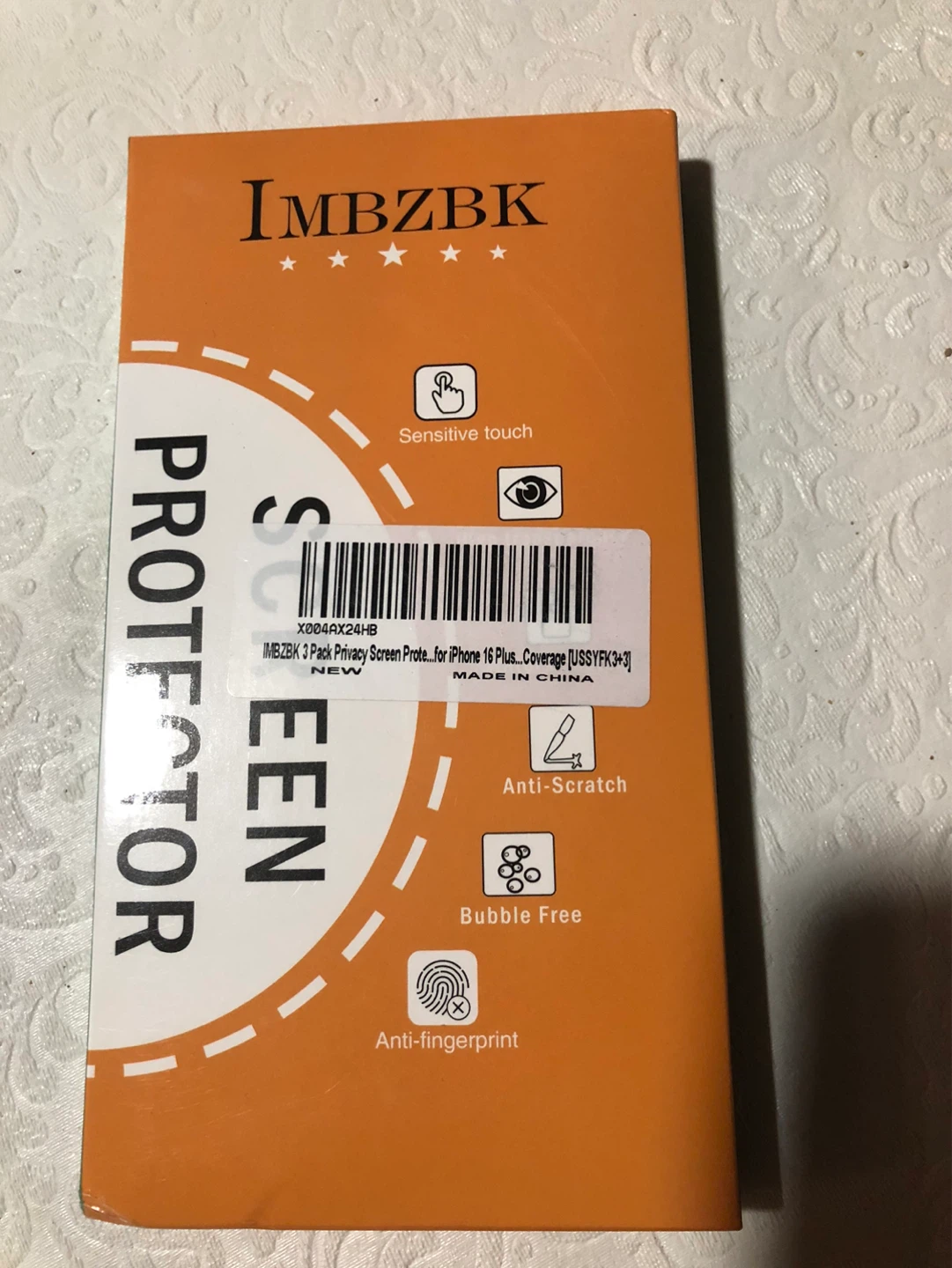IMBZBK 3 Pack Privacy Screen Protectors for iPhone 16 Plus