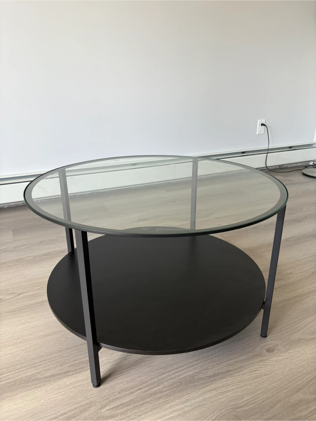 IKEA Round Coffee Table with Glass Top - photo 2