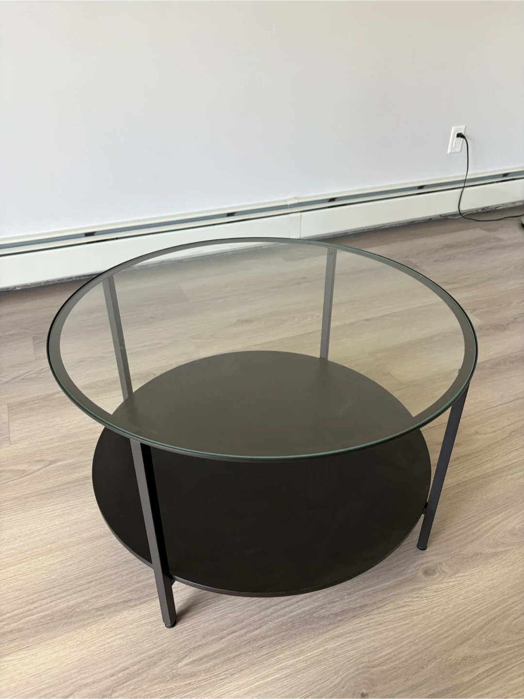 IKEA Round Coffee Table with Glass Top