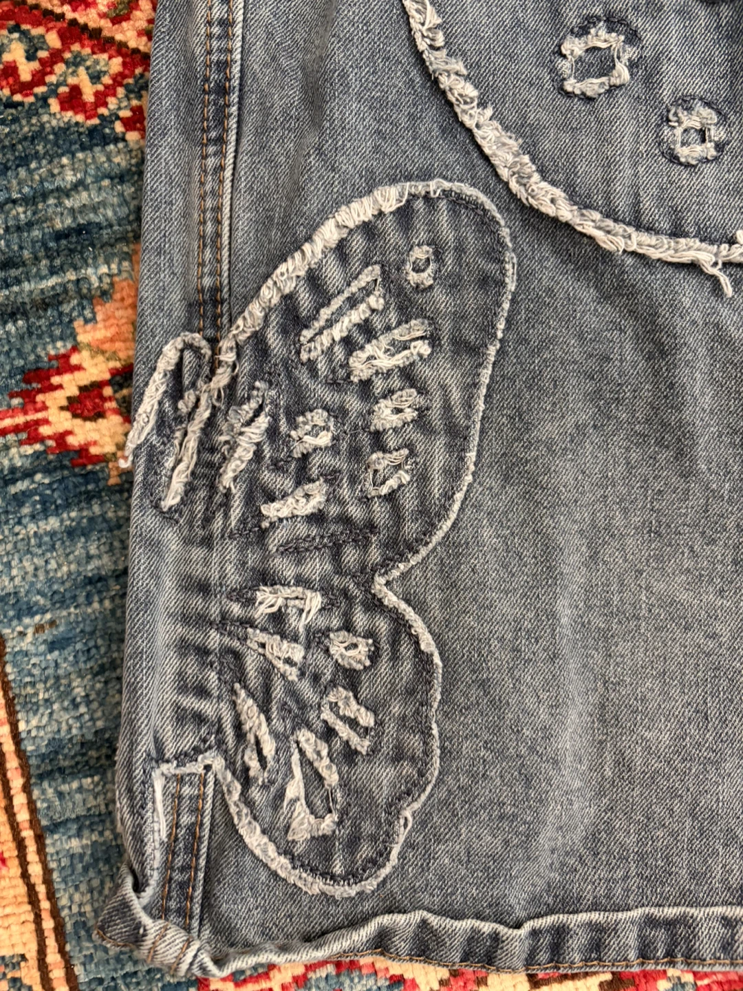 Women’s Wide Leg Jeans with Butterfly Appliqué - photo 3