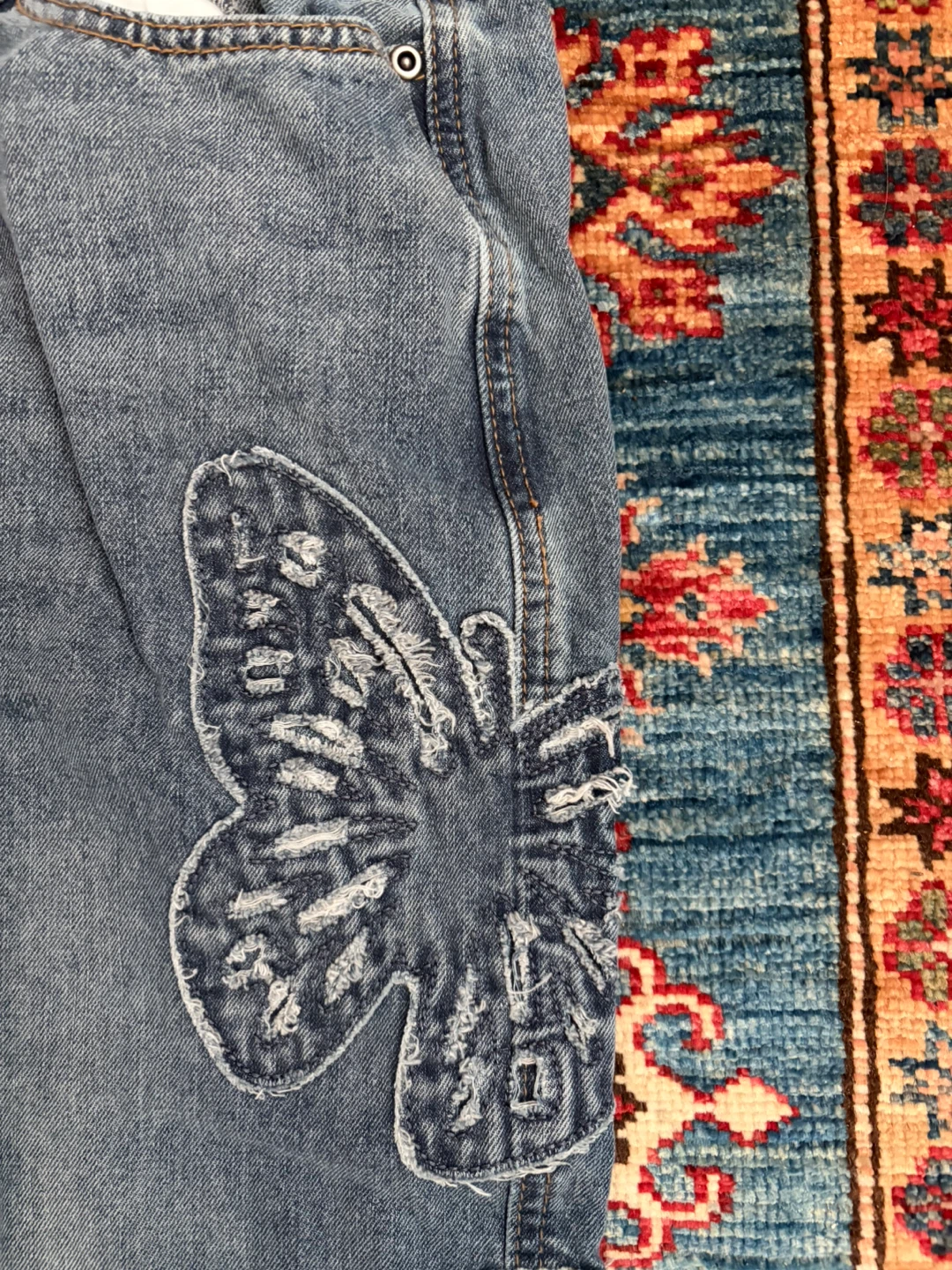 Women’s Wide Leg Jeans with Butterfly Appliqué - photo 5