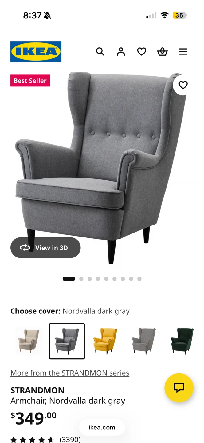 IKEA Dark Grey Armchair - photo 2