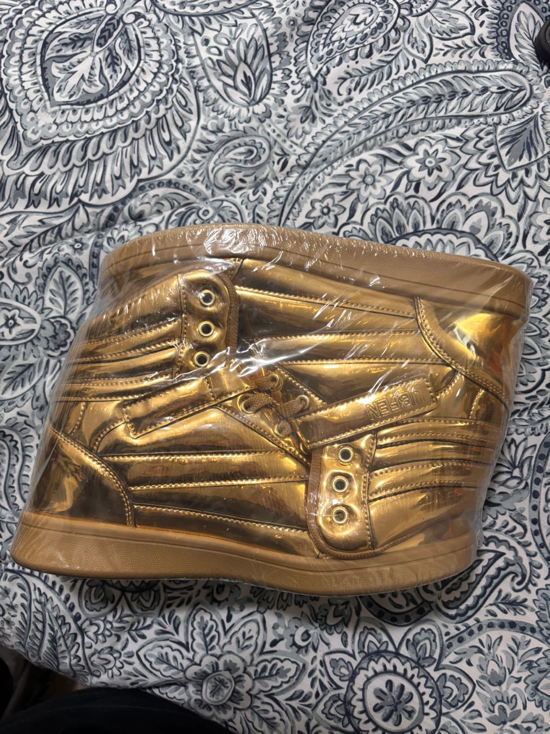 Gold High-Top Sneakers