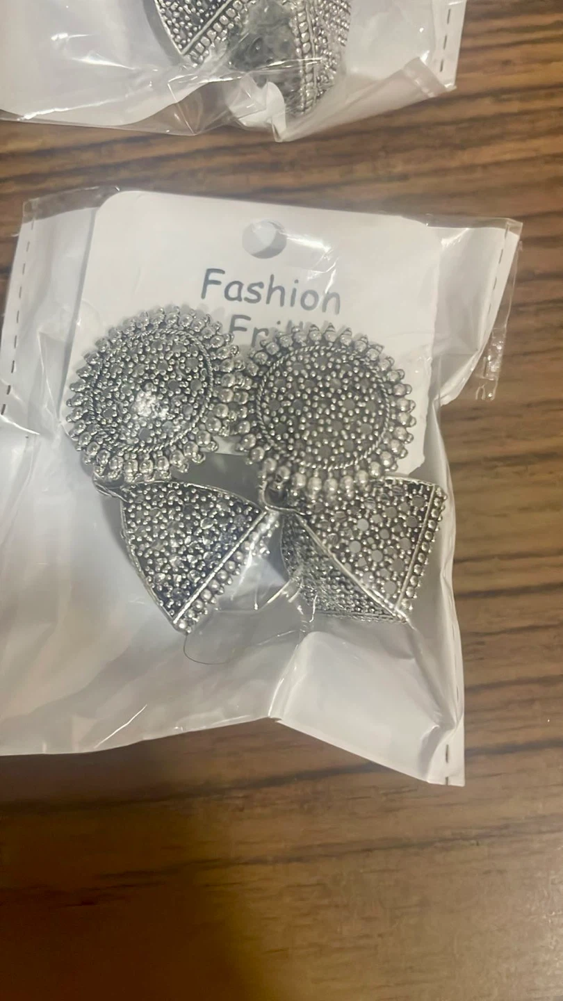 Brand new Fashion Frill Silver Tone Dangle Earrings/ jhumkis - photo 2