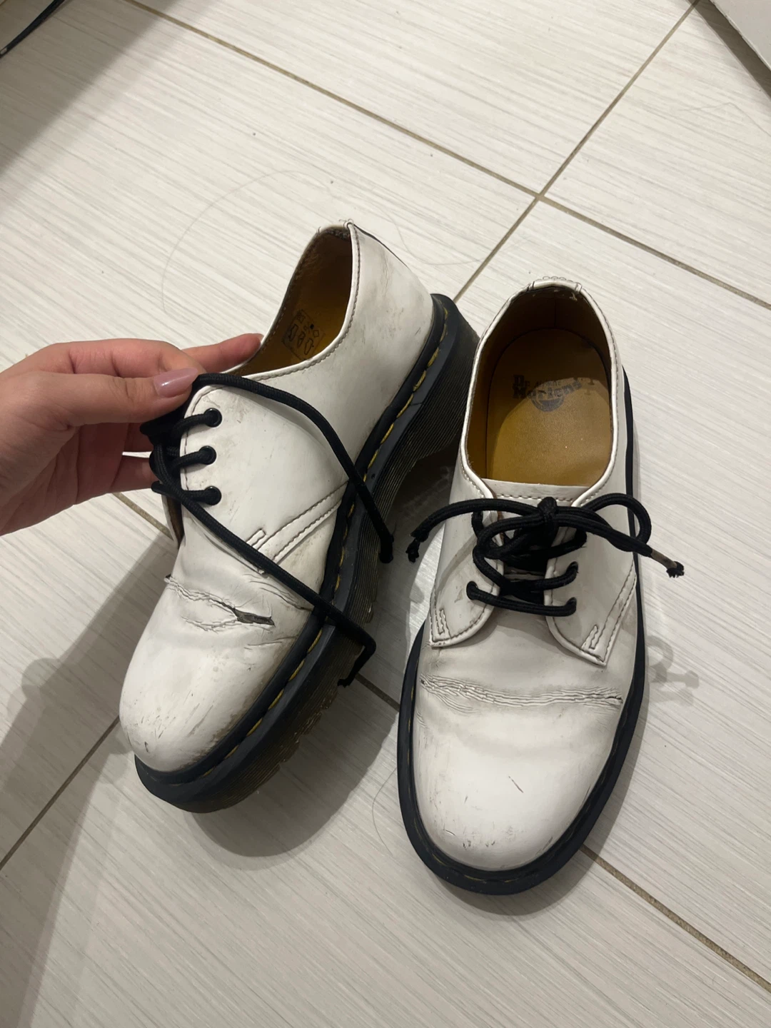 Dr. Martens White Leather Oxford Shoes - photo 2