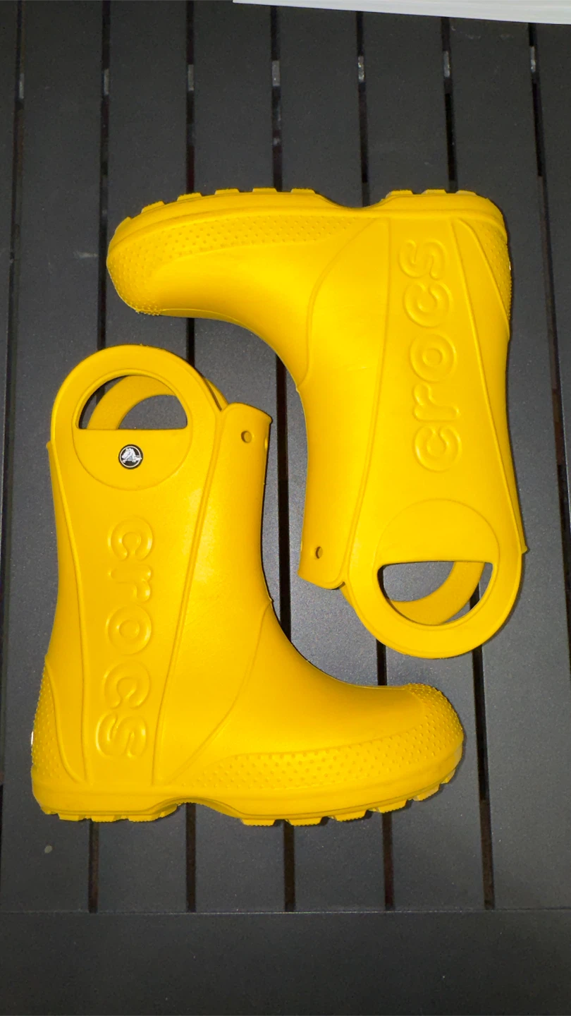 Yellow Crocs Rain Boots size J3
