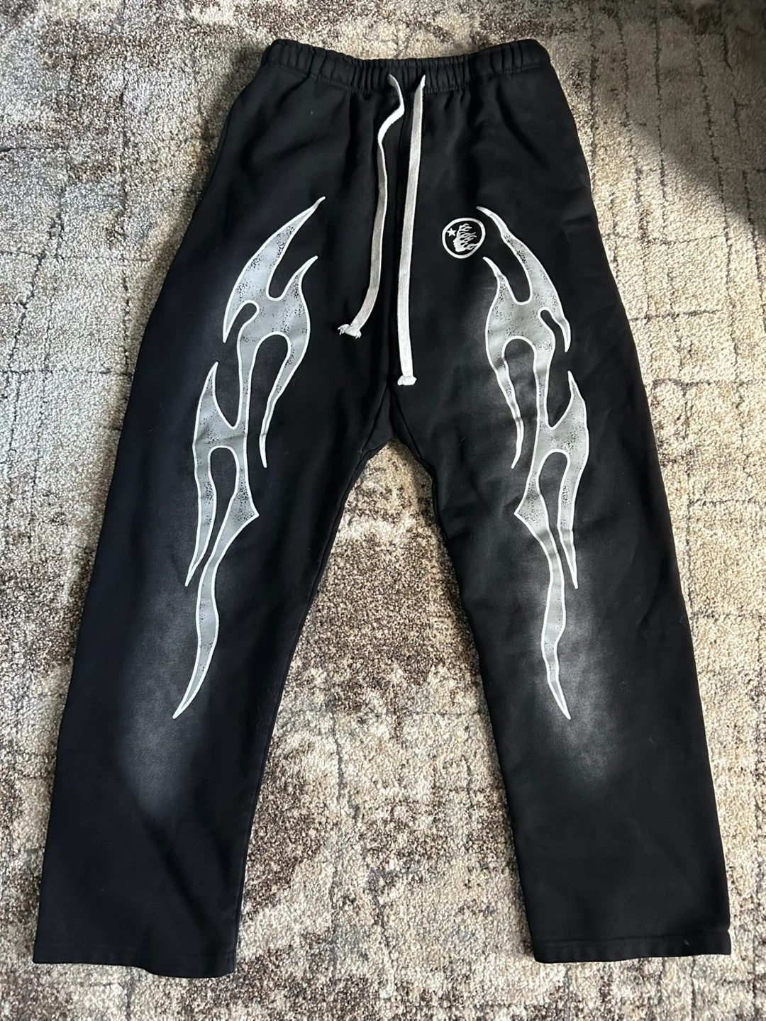 Hellstar Black Flame Sweatpants Size M