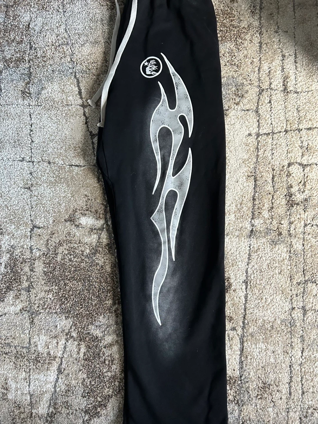 Hellstar Black Flame Sweatpants Size M - photo 2