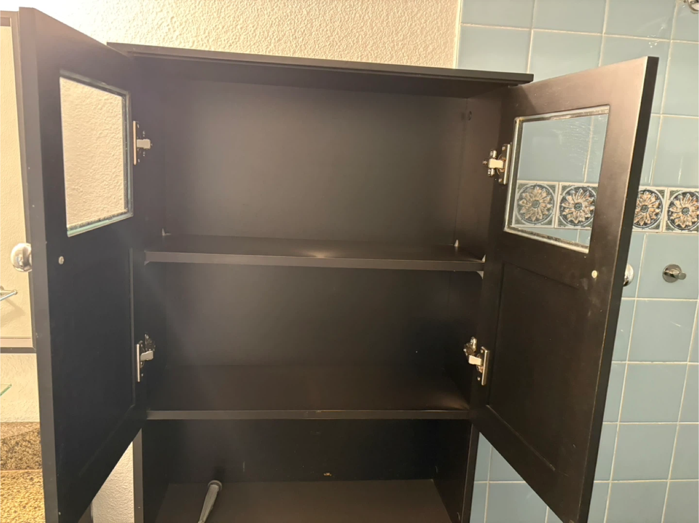 Black Over-the-Toilet Storage Cabinet - photo 2