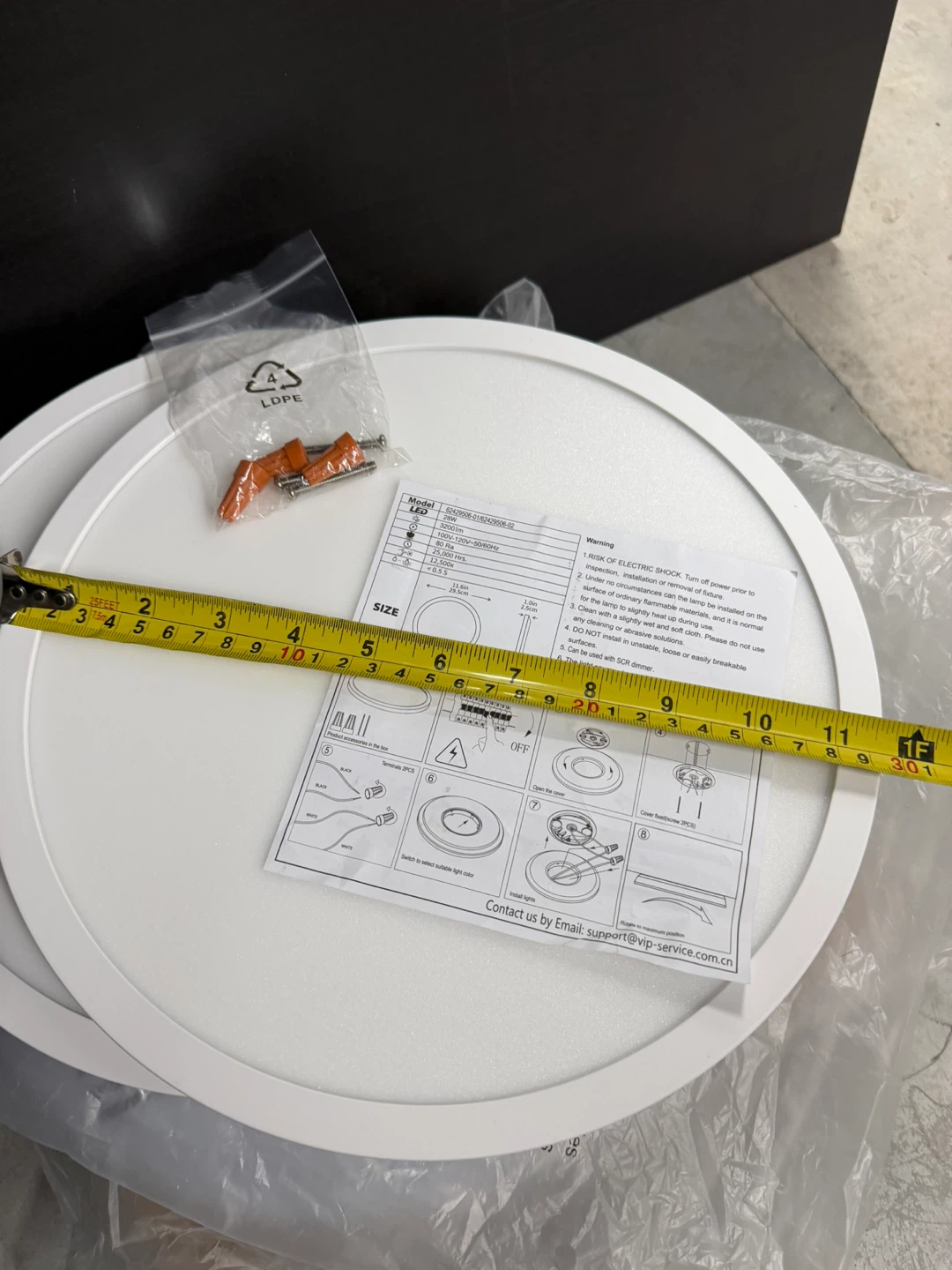 12-Inch Dimmable LED Flush Mount Ceiling Lights Fixture, 24W - photo 4