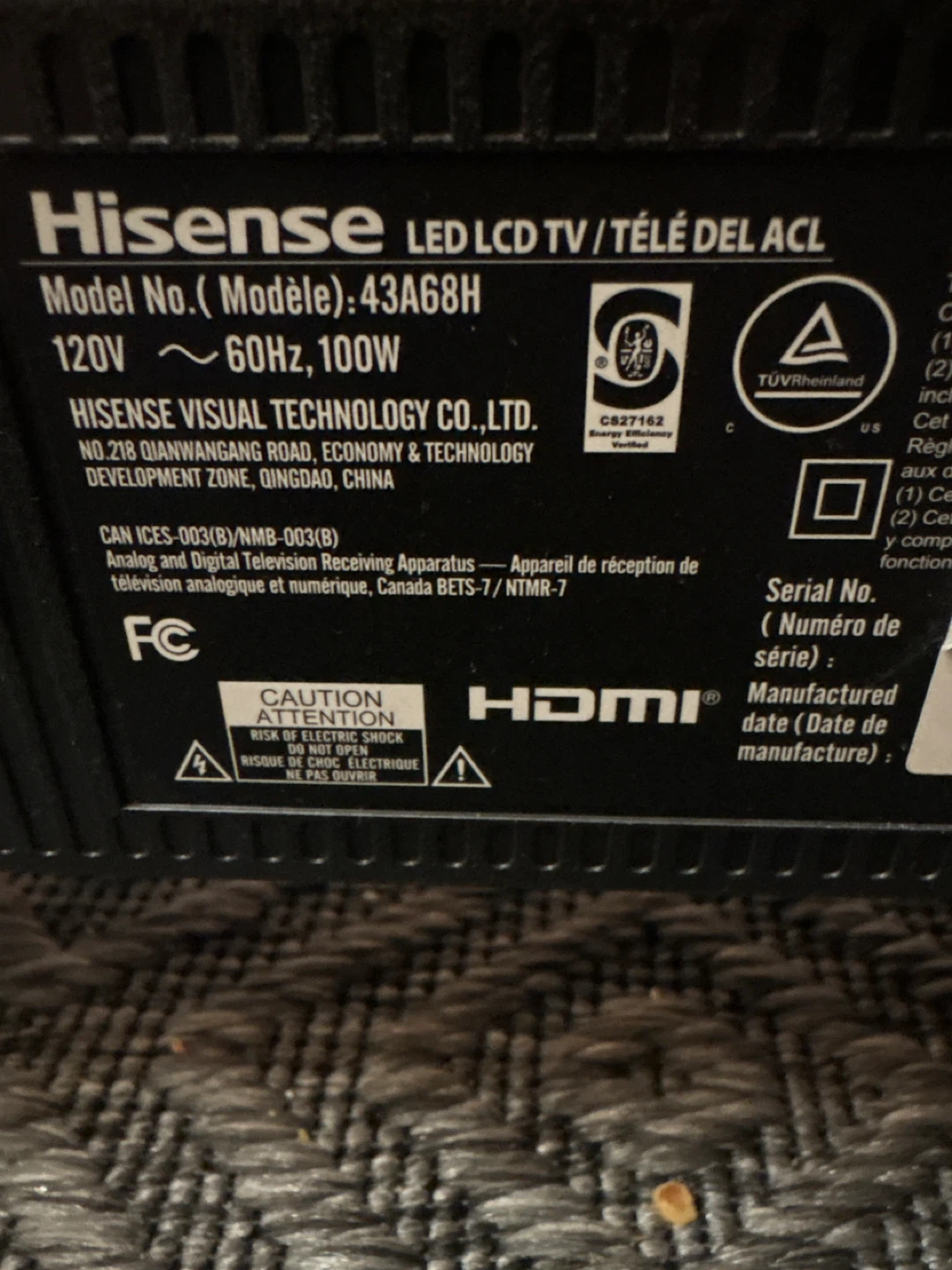 🥕43” Hisense 4K HDR Smart TV - photo 2