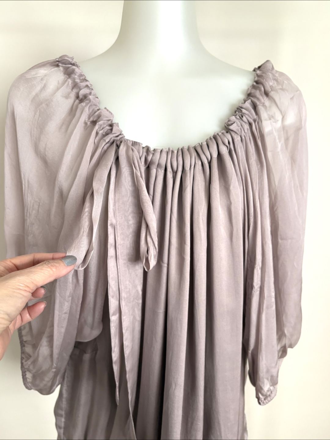 100% Silk Blouse Top - M - photo 5