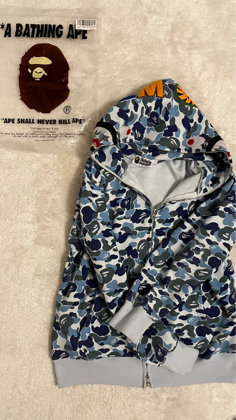 A Bathing Ape Camo Shark Full Zip Hoodie