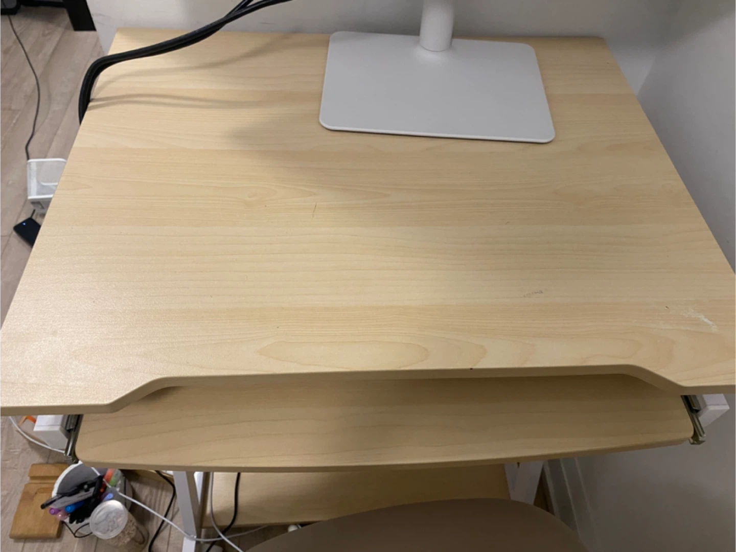 Woodgrain Desk with Pull-Out Keyboard Tray - photo 2