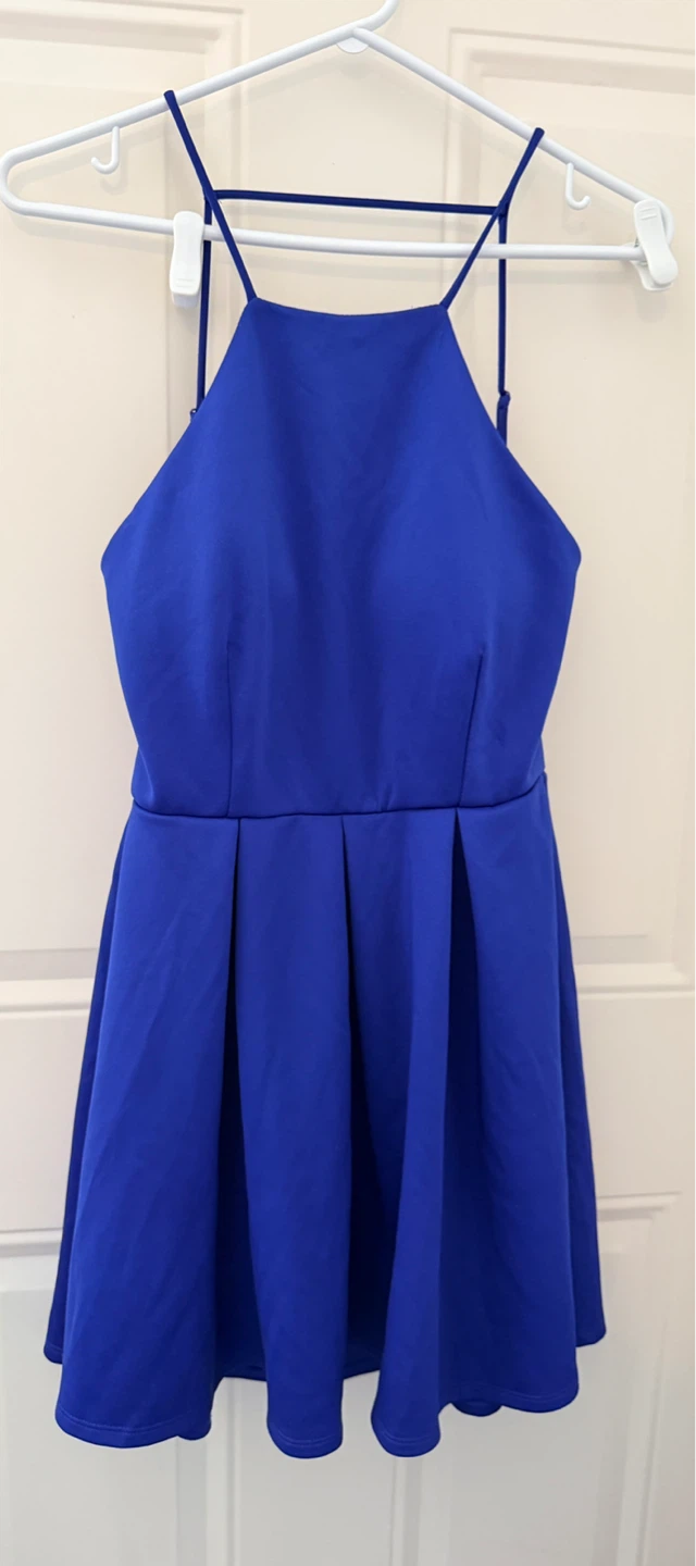 Royal Blue Halter Neck Fit Dress size M
