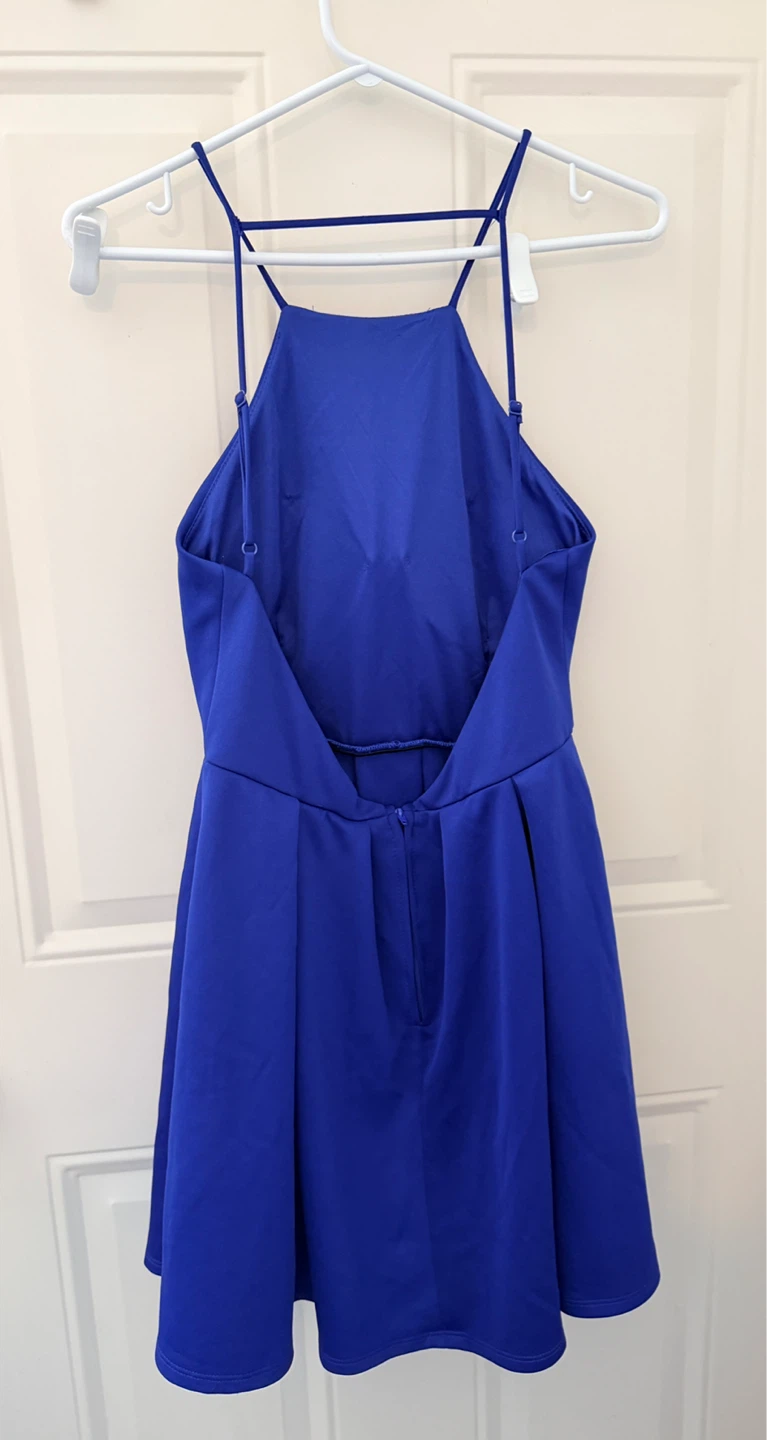 Royal Blue Halter Neck Fit Dress size M - photo 2