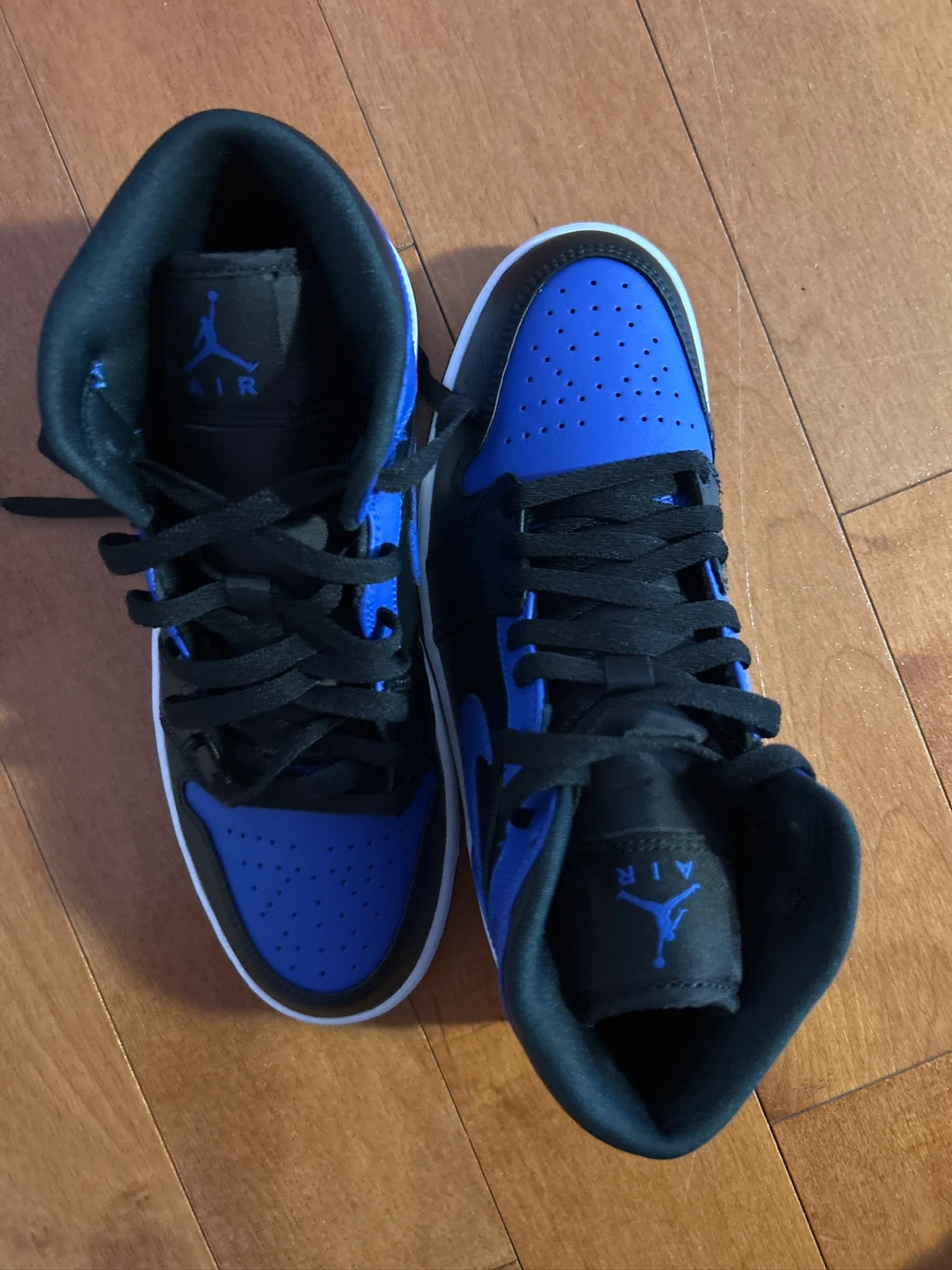 Air Jordan 1 Mid Black Royal Blue Sneakers - photo 3