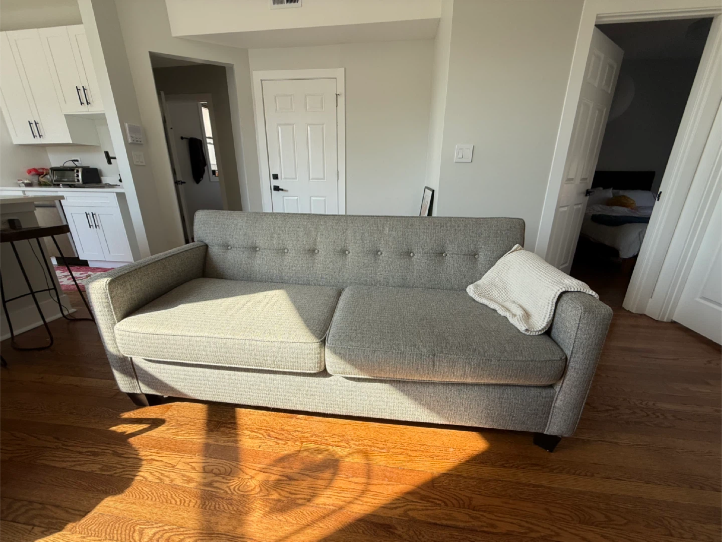 World Market Gray Loveseat Sofa