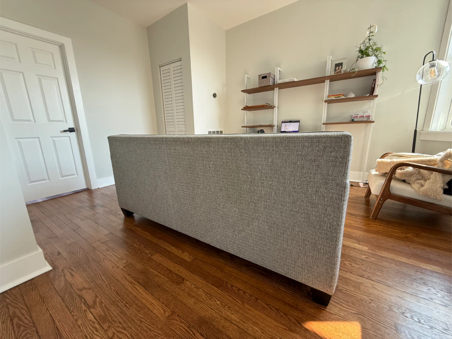 World Market Gray Loveseat Sofa - photo 2
