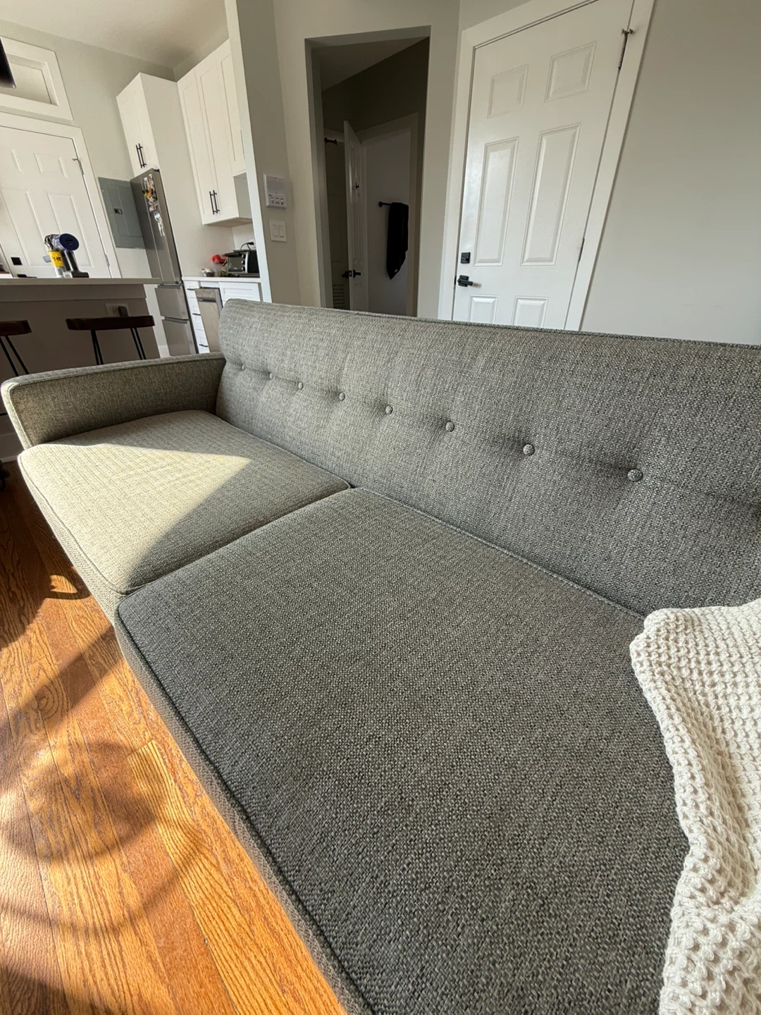 World Market Gray Loveseat Sofa - photo 3