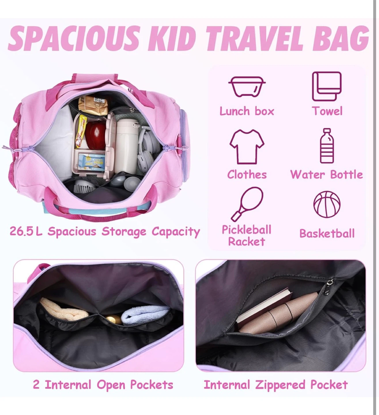 Kid's Sport Duffel Bag - Spacious Travel Bag - photo 3
