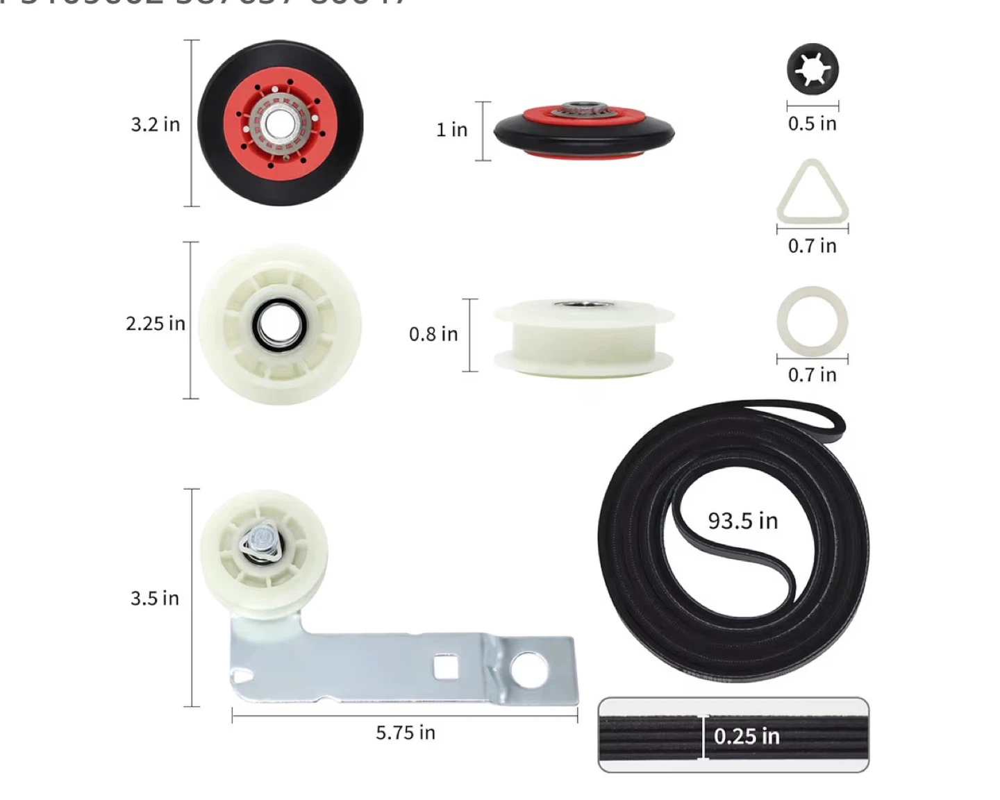Dryer Repair Kit with Rollers and Belt