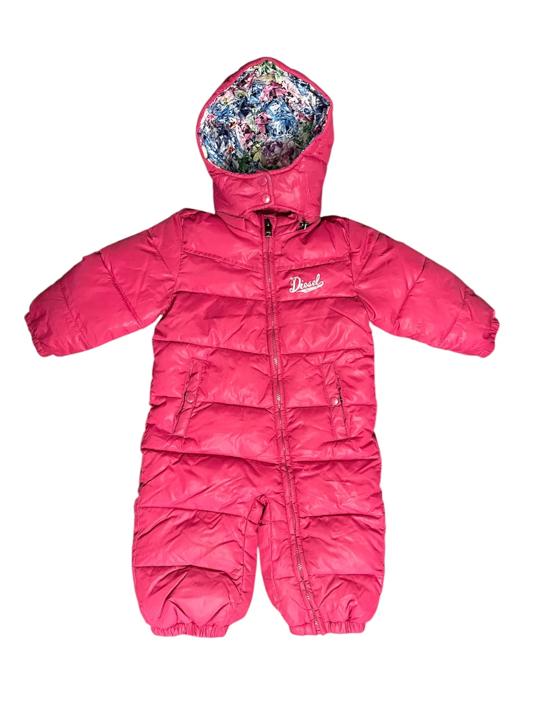 Diesel Pink Puffer Snowsuit - Size 24 Months