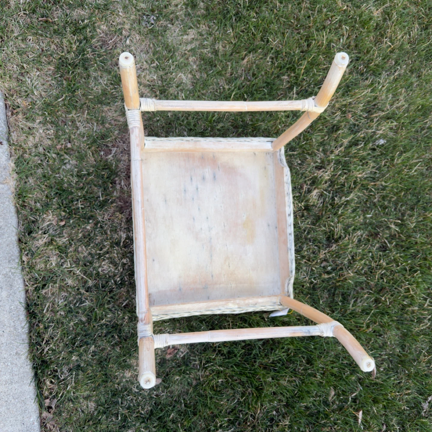 Wicker Accent Stool Side Table - photo 4