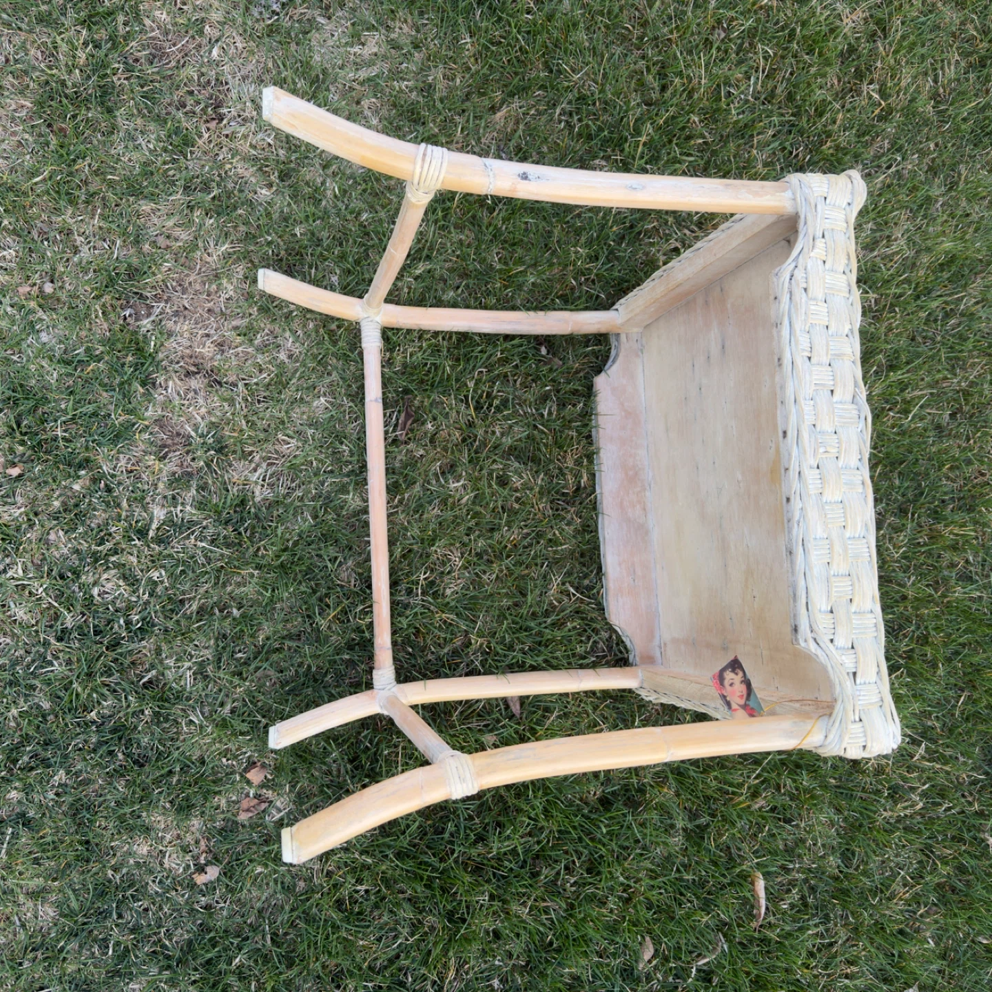 Wicker Accent Stool Side Table - photo 3