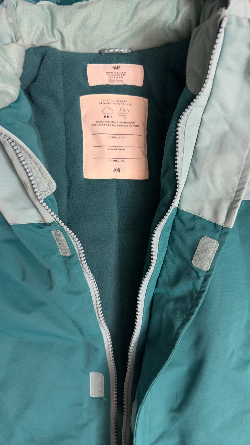 H&M Kids Winter Jacket - Teal & Light Blue - Size 8-9 Years - photo 3
