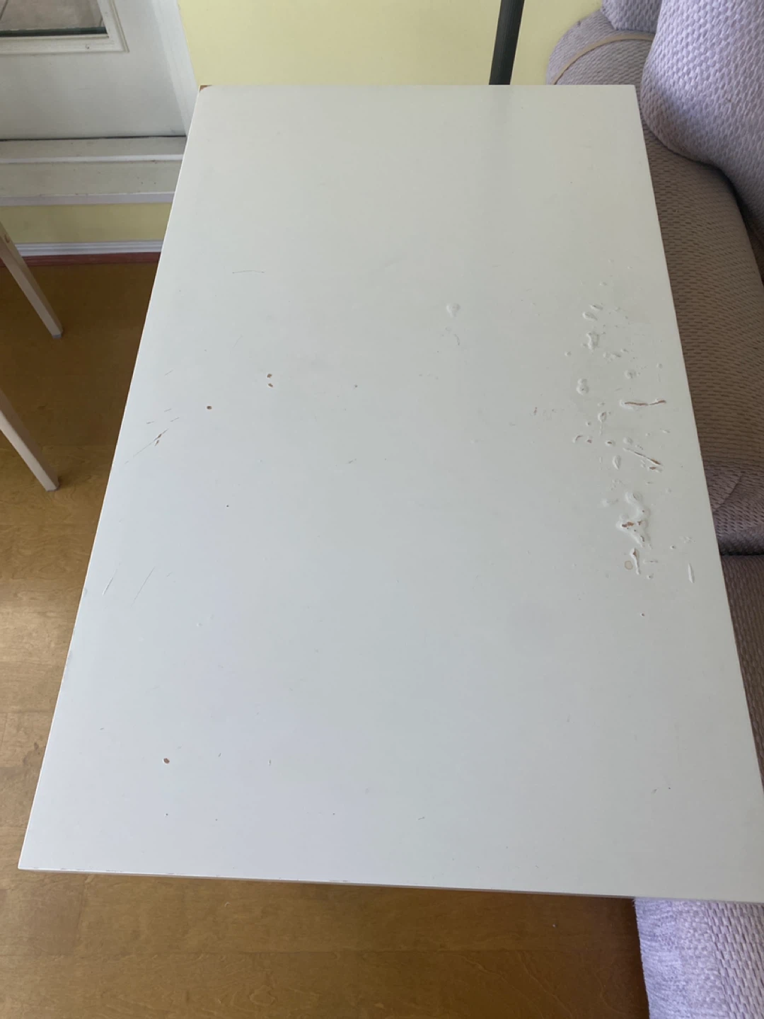 Ikea White Side Table with Red Legs - photo 2