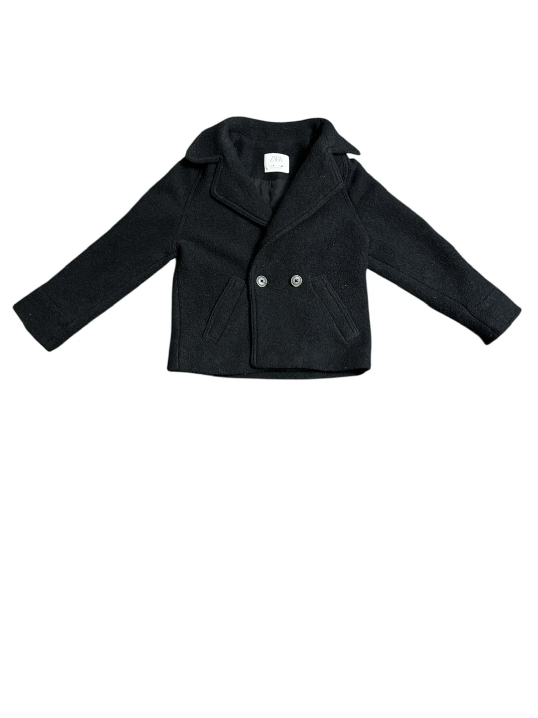 Zara Children's Black Wool Pea Coat Size 9 - photo 2