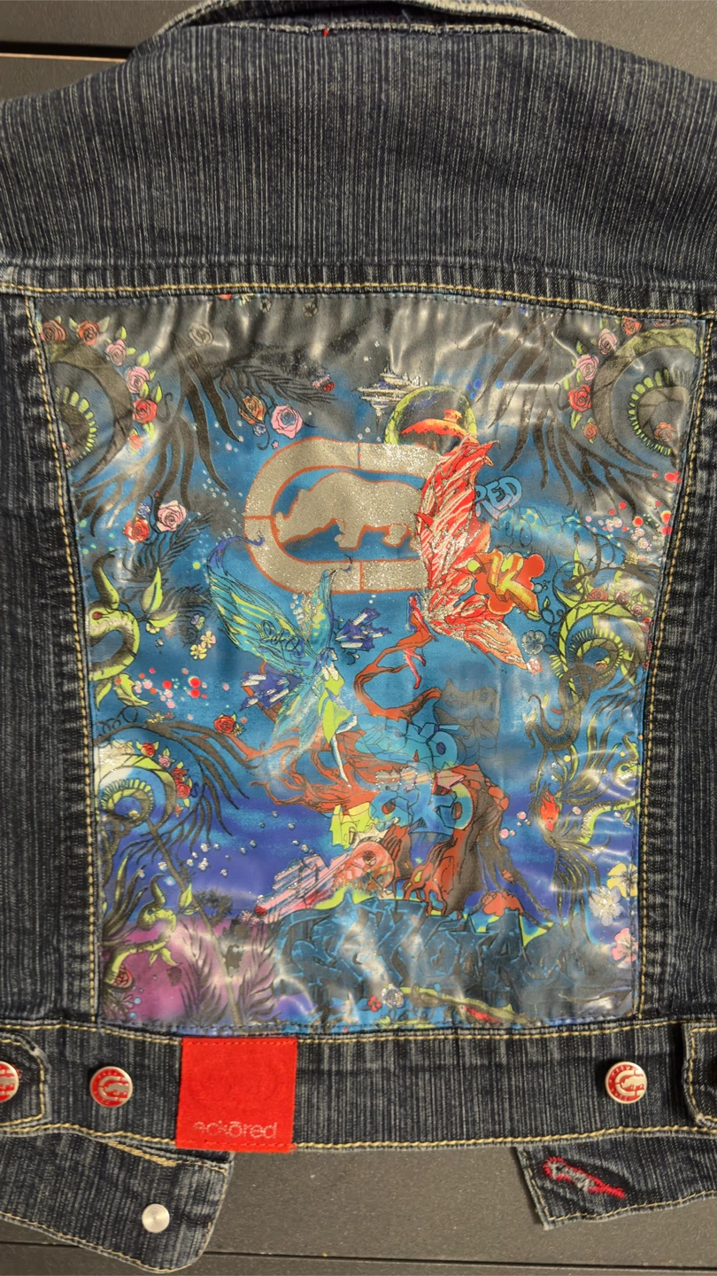 Ecko Red Denim Jacket with Graphic Back Size 4T - photo 3